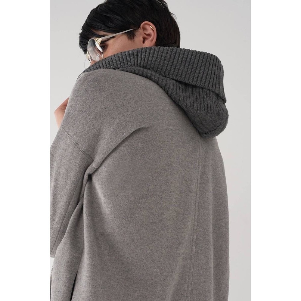 SOSKEN Brandy Waterfall Woll Blend Coat in Gray Sz M - Picture 4 of 15